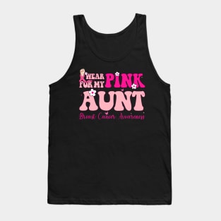 Pink For My Aunt With Typography Style Breast Cancer Month Tank Top